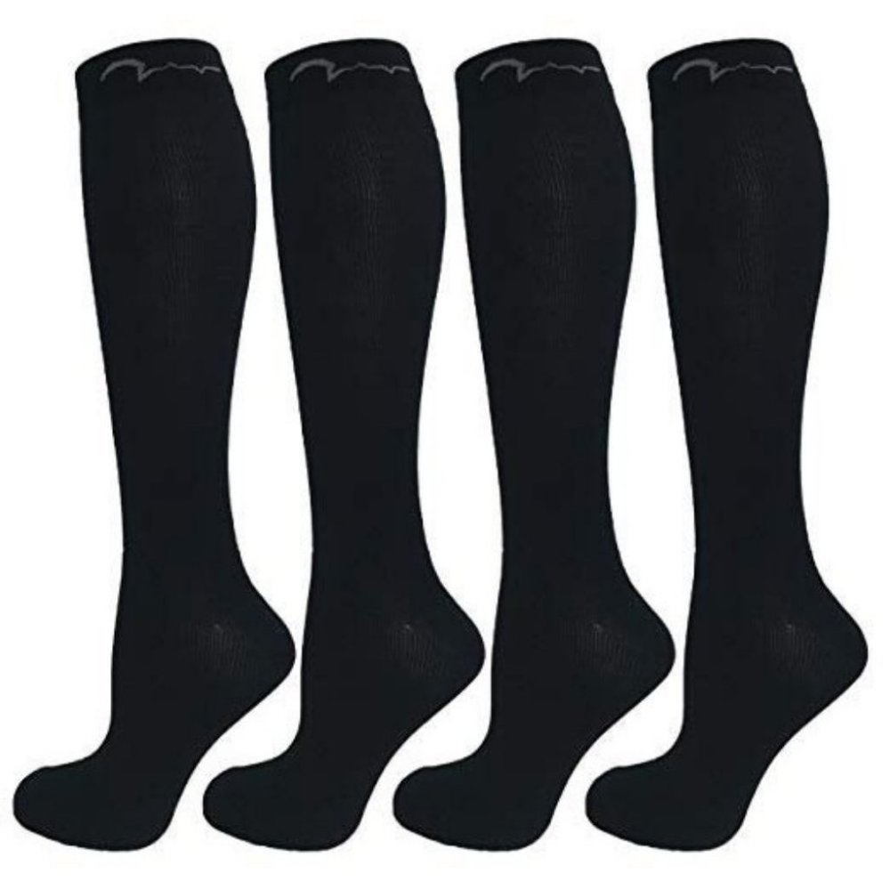 4 Pair Small Extra Soft Compression Socks, Moderat - image 1
